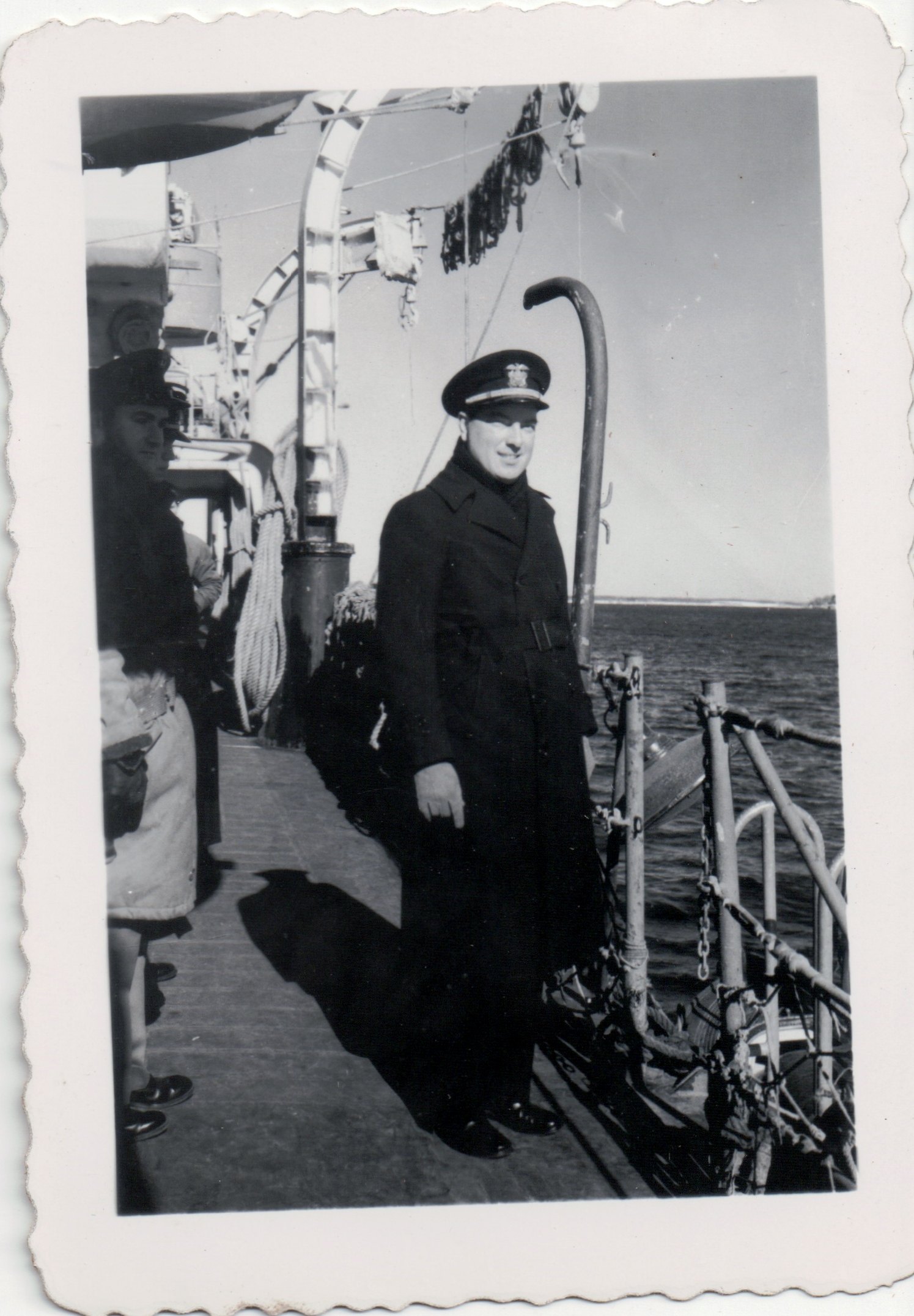 Captain A.A. Hero on the USS Dale W Peterson. He was a Lieutenant Commander but Captain of DE-337.