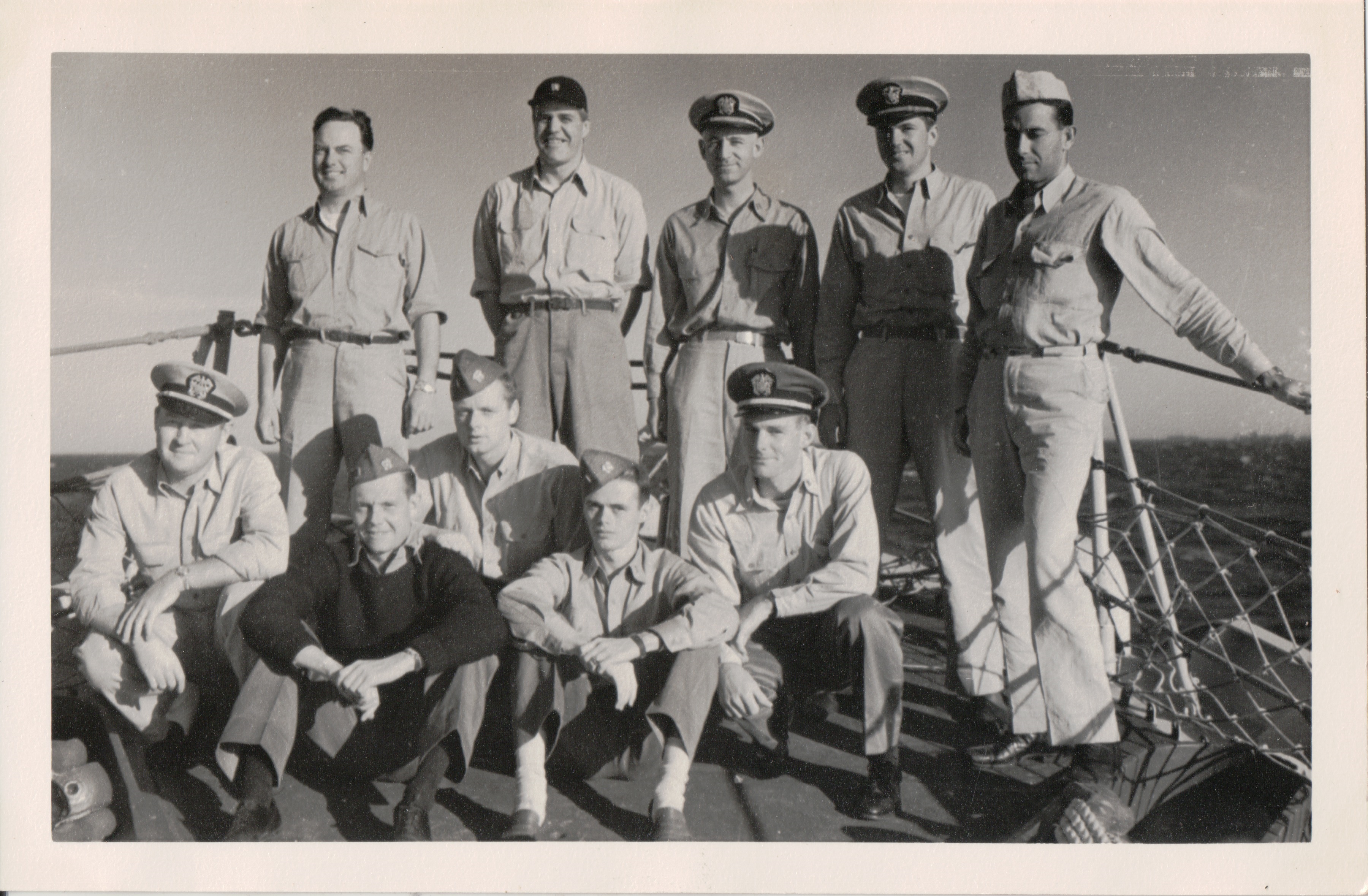 Front Row: Radcliff, Griswold, Van Housan, Rosecram, and Coyle. Back Row: Capt. Hero, Ex. Bigelow, Bowers, Head, Collier