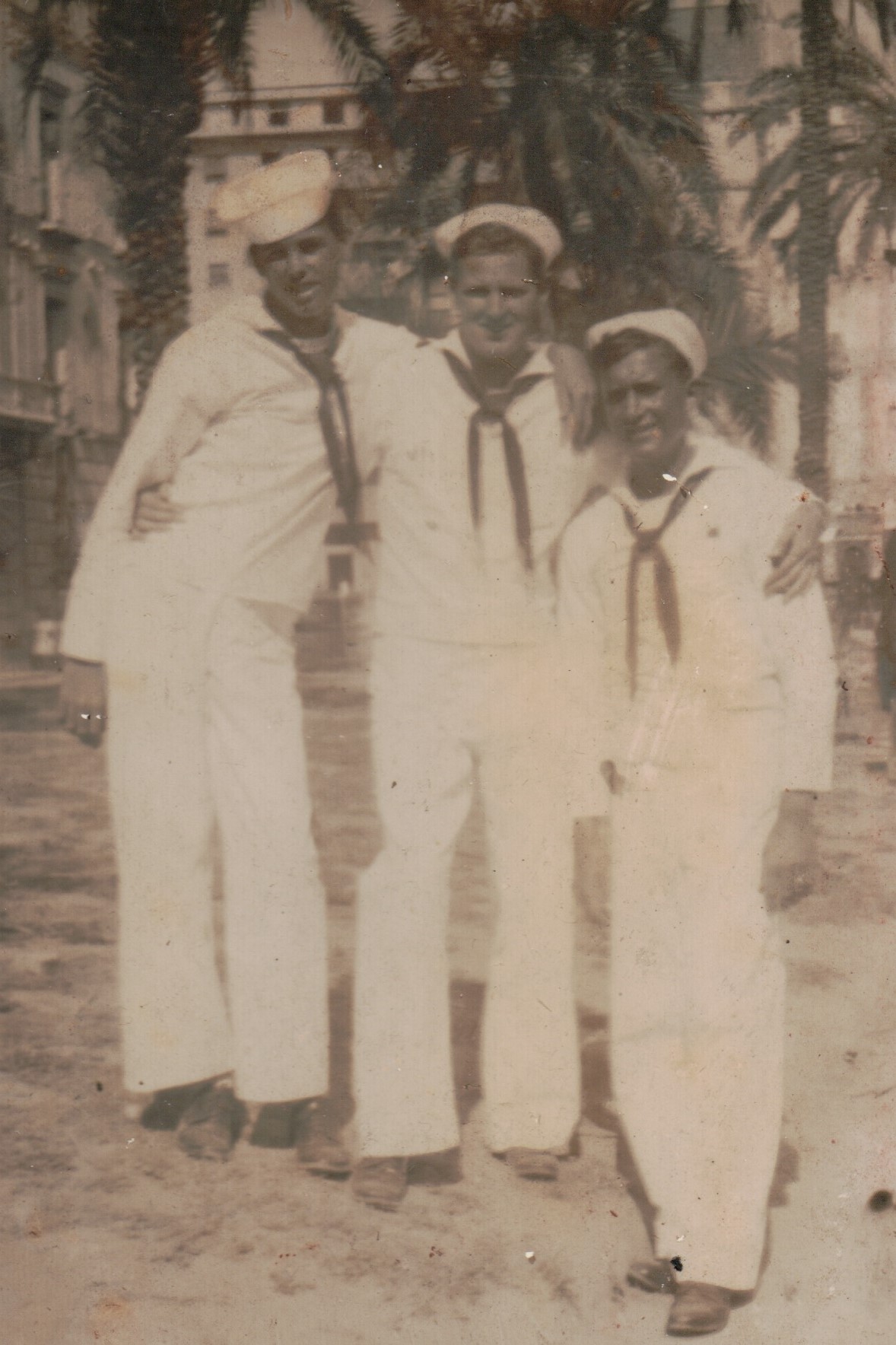 Ben Kelleher, Bob Herzog and Stan Jachera. Naples, Italy July 16 1944