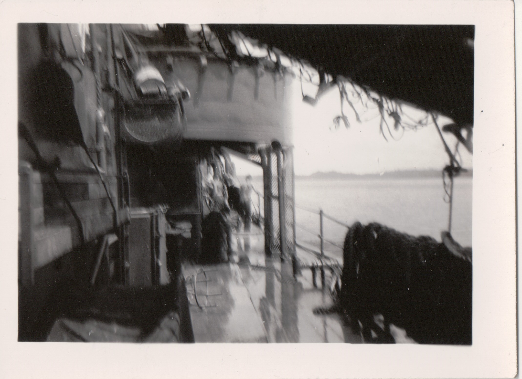 Water Fight- September 1946. Going through Panama Canal, washing ship down in fresh water lake, Gatun Lake.