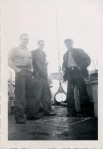 Don Mills, Ben Kelleher, Paul Rendina Southampton, January 1945